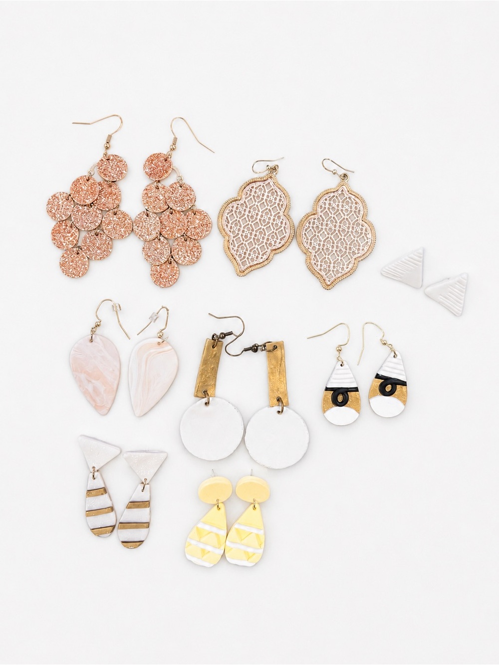 Assorted Women's Earrings Set - Rose Gold, White, Gold, Yellow